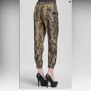 Haute Hippie Free Bird 100% Silk cargo drawstring jogger pants
